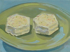 Little Debbie On A Green Plate, Oil on Canvas